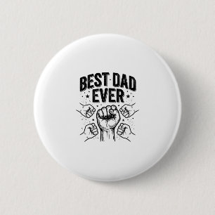 Bóton Redondo 5.08cm Melhor Pai de Todos os Tempos Punho Cerrado Camisa