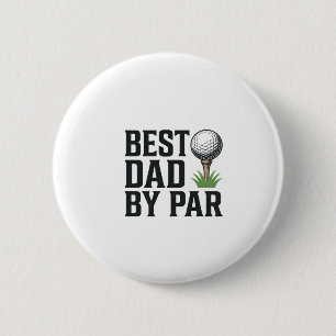 Bóton Redondo 5.08cm Melhor Pai Por Par Golfe Dia dos Pais Design Vinta
