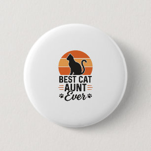 Bóton Redondo 5.08cm Melhor Tia de Gato de Sempre Camisa Vintage Pôr do
