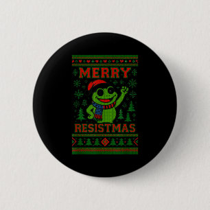 Bóton Redondo 5.08cm Meme de Rã de Natal Engraçado Resistmas Humor de F