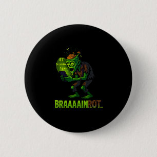 Bóton Redondo 5.08cm Meme Divertido de Zumbi Brainrot 6 7 Halloween Men