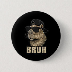 Bóton Redondo 5.08cm Meme engraçado do Bruh amante de capivara Camisas 
