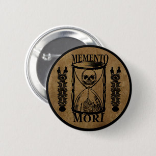 Bóton Redondo 5.08cm memento mori, aspas latinas