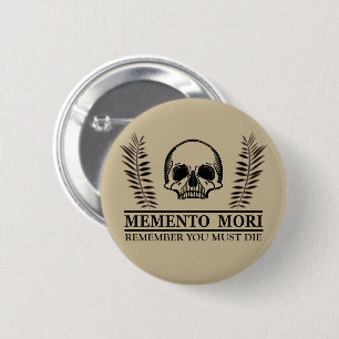 Bóton Redondo 5.08cm memento mori, frase latina