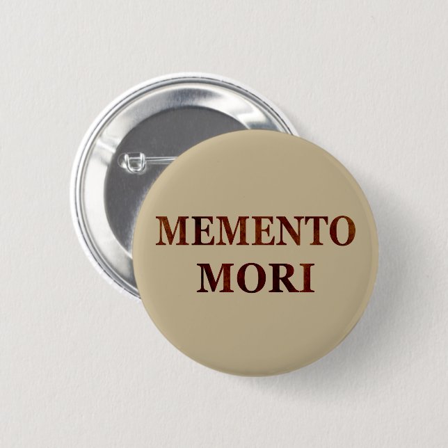Bóton Redondo 5.08cm memento mori, frase latina (Frente & Verso)