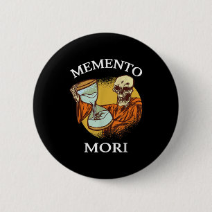 Bóton Redondo 5.08cm Memento Mori Stoic Latino Stoicismo Filosofia Reme