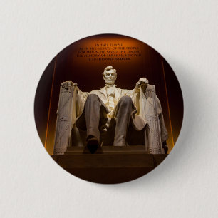 Bóton Redondo 5.08cm Memorial de Lincoln na noite - C.C. de Washington
