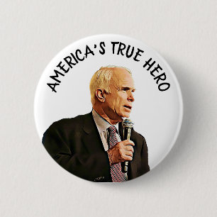 Bóton Redondo 5.08cm Memorial do Verdadeiro Herói Americano John McCain