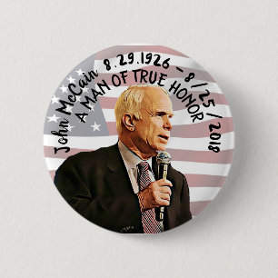 Bóton Redondo 5.08cm Memorial do Verdadeiro Herói Americano John McCain