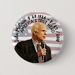 Bóton Redondo 5.08cm Memorial do Verdadeiro Herói Americano John McCain