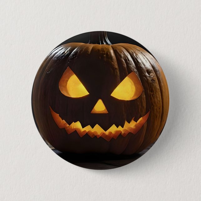 Bóton Redondo 5.08cm Menacing Halloween Pumpkin, (Frente)