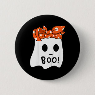 Bóton Redondo 5.08cm Menina Bebe Feliz Halloween Fantasma Com Bandana S