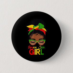 Bóton Redondo 5.08cm Menina Castanha Negra Mulher Negra Maldita Histora
