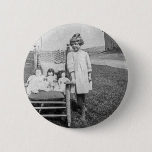 Bóton Redondo 5.08cm Menina de fazenda e seu vintage dos amigos da