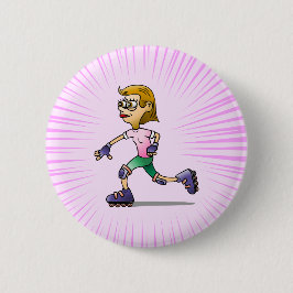 Bóton Redondo 5.08cm Menina de Patins
