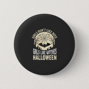 Bóton Redondo 5.08cm Meninas Como Bruxas Design de Morcego de Halloween