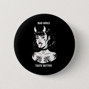 Bóton Redondo 5.08cm Meninas Más Sabem Melhor Tatuagem Homens do Dia da