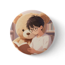 Menino da Biblioteca Aconchegante & Urso Teddy Gig