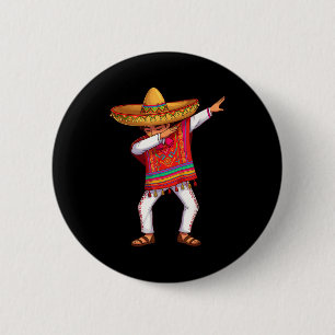 Bóton Redondo 5.08cm Menino mexicano fazendo dab com poncho engraçado c