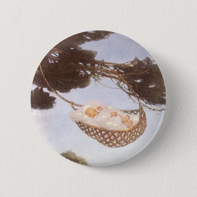 Bóton Redondo 5.08cm Menino na árvore Hassoc por Jessie Willcox Smith (Frente)
