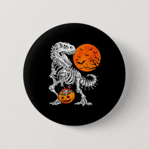 Bóton Redondo 5.08cm Meninos de Halloween Dinossauro Esqueleto T Rex Y