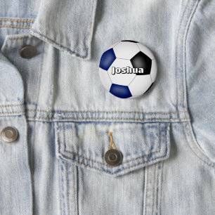 Bóton Redondo 5.08cm meninos jogadores azuis de futebol