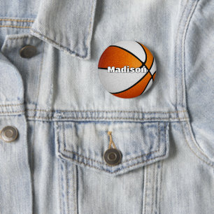 Bóton Redondo 5.08cm meninos jogadores de basquetebol laranja