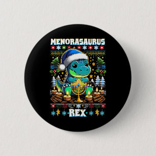 Bóton Redondo 5.08cm Menorasaurus Rex Dino Trex Suéter de Natal Feio
