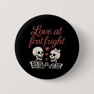 Bóton Redondo 5.08cm Mens Love At First Fright Romantic Skeleton Couple