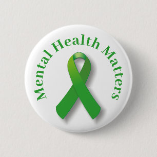 Bóton Redondo 5.08cm Mental Health Awareness And Green Ribbon 