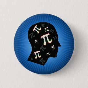 Bóton Redondo 5.08cm Mente do Pi - botão da matemática