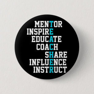 Bóton Redondo 5.08cm Mentor inspira professor de Nerd de escola engraça