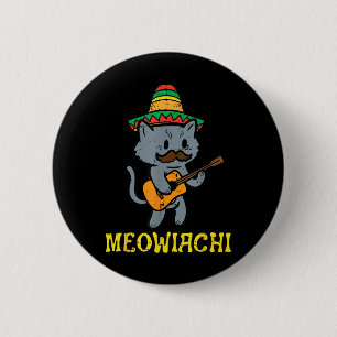 Bóton Redondo 5.08cm Meowiachi Cat Mariachi Funny Cinco De Mayo Mexican