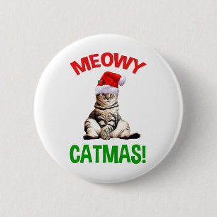 Bóton Redondo 5.08cm Meowy Catmas!