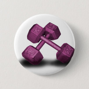 Bóton Redondo 5.08cm Mercadoria cor-de-rosa dos Dumbbells