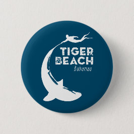 Bóton Redondo 5.08cm Mergulho de tubarão na praia de Tiger