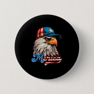 Bóton Redondo 5.08cm Merica - Águia Patriótica Usa Da Liberdade - 4º De