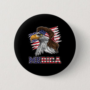 Bóton Redondo 5.08cm Merica Shirt American Byld Eagle Mullet Stars E