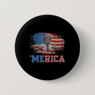 Bóton Redondo 5.08cm Merica Trump Happy 4 De Julho Bandeira Americana T