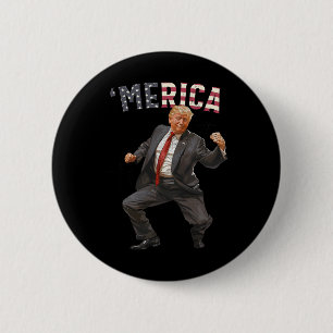 Bóton Redondo 5.08cm Merica Trump Happy 4 De Julho Bandeira Americana T
