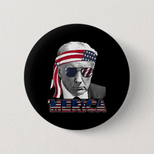 Bóton Redondo 5.08cm Merica Trump Happy 4 De Julho Bandeira Americana T