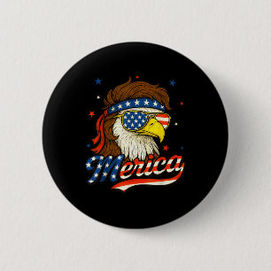 Bóton Redondo 5.08cm Merica Usa American Flag Patriótico 4 De Julho Bal