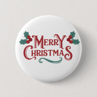 Bóton Redondo 5.08cm Merry Christmas Button – Holiday Cheer Accessory