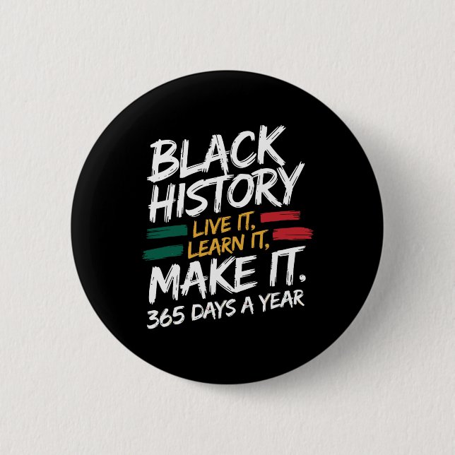 Bóton Redondo 5.08cm Mês da História Negra 2025 Viva Aprenda Faça  (Frente)
