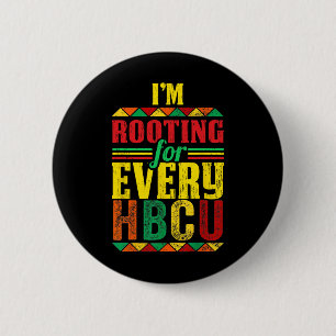 Bóton Redondo 5.08cm Mês da História Negra da Hbcu Estou Torcendo Por C