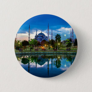Bóton Redondo 5.08cm Mesquita azul de Istambul em Turquia
