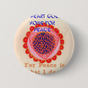 Bóton Redondo 5.08cm Meu coração vai para casa para a paz.png