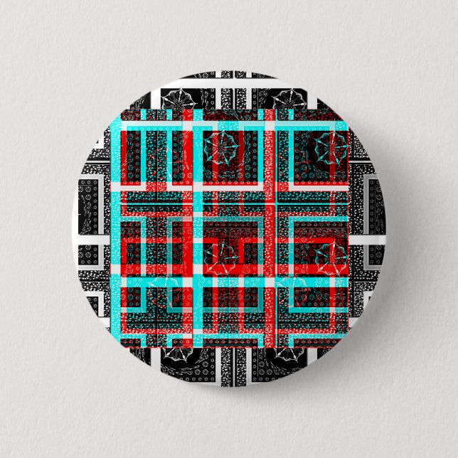 Bóton Redondo 5.08cm Meu Design de Maze Quadrado (Frente)