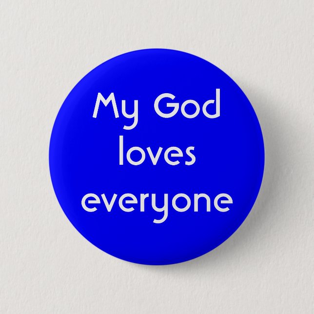 Bóton Redondo 5.08cm "Meu deus ama todos" botão (Frente)