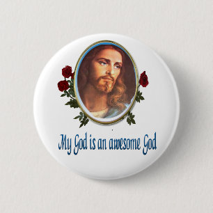 Bóton Redondo 5.08cm Meu Deus é um deus incrível Christian Mugs